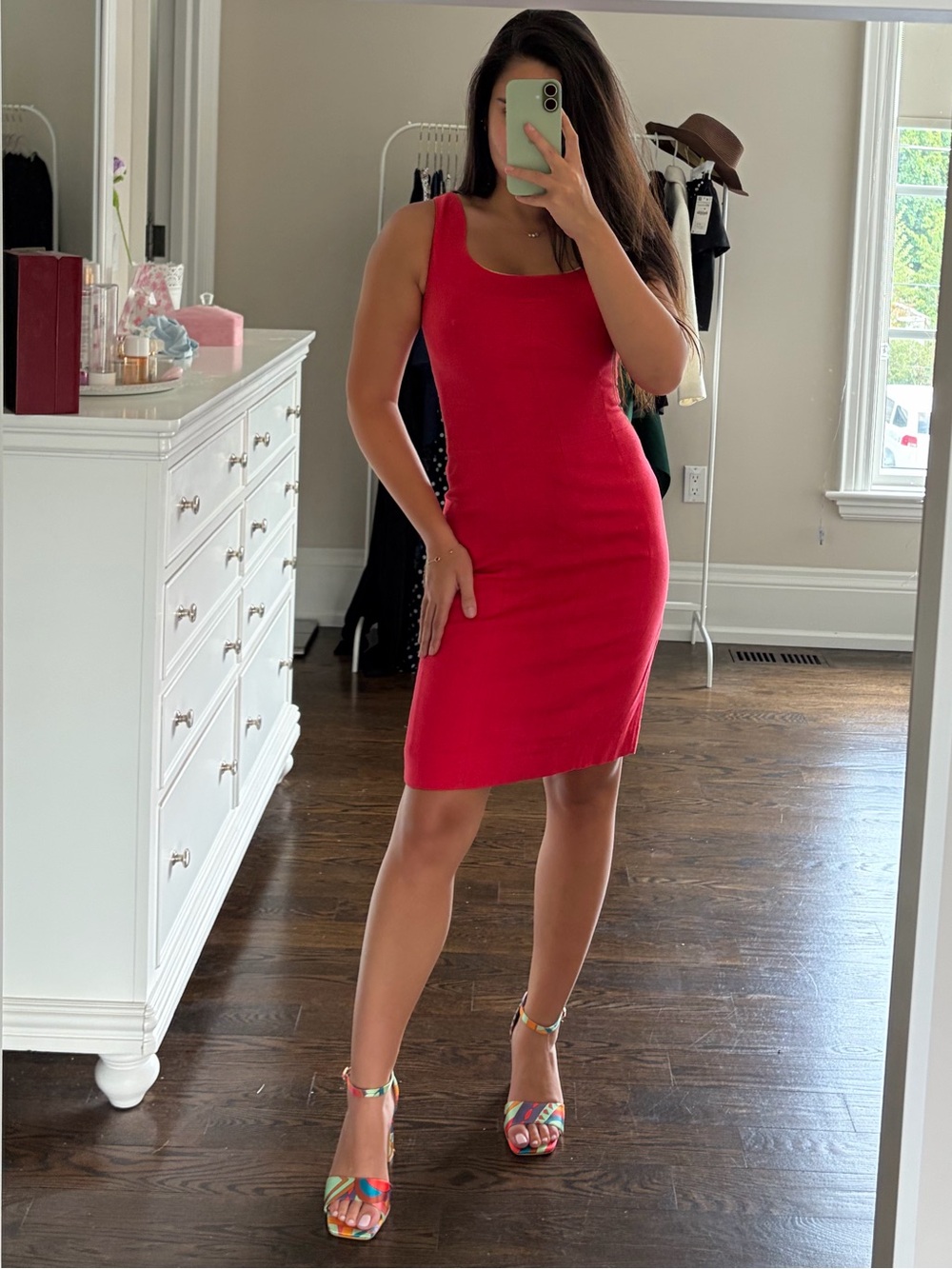 Classic Red Mini Bodycon Dress